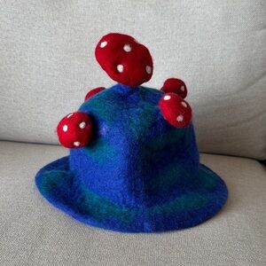 Handmade felt mushroom hat
